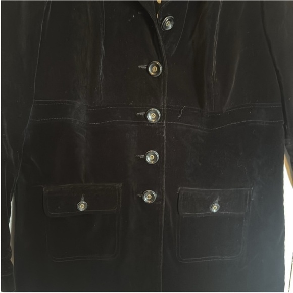 Whitewash Blazer Black Velvet Size L - Picture 6 of 7